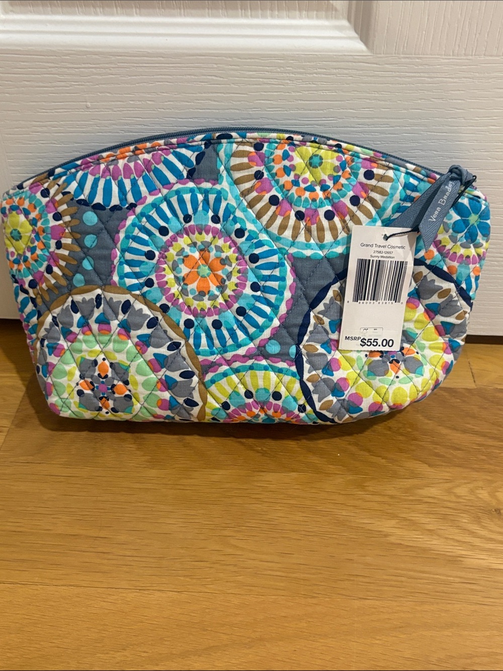Vera Bradley Grand Travel Cosmetic bag in the Spring Medallion pattern